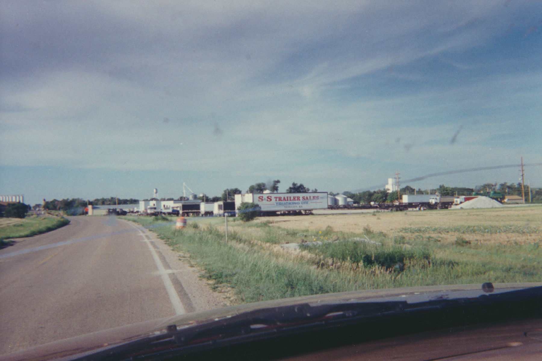 Driving into Ness City, Kansas