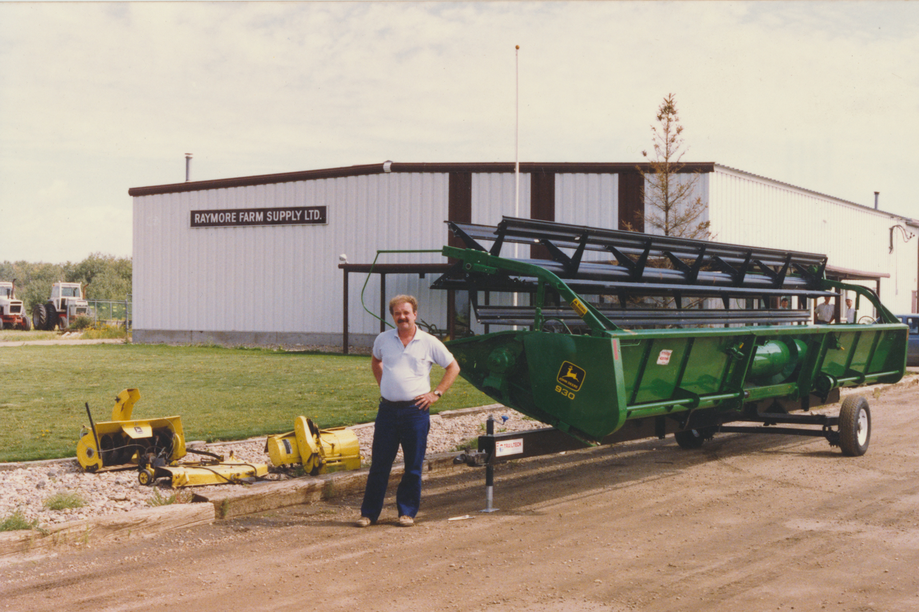 Header transport being delivered to Raymore, Saskatchewan